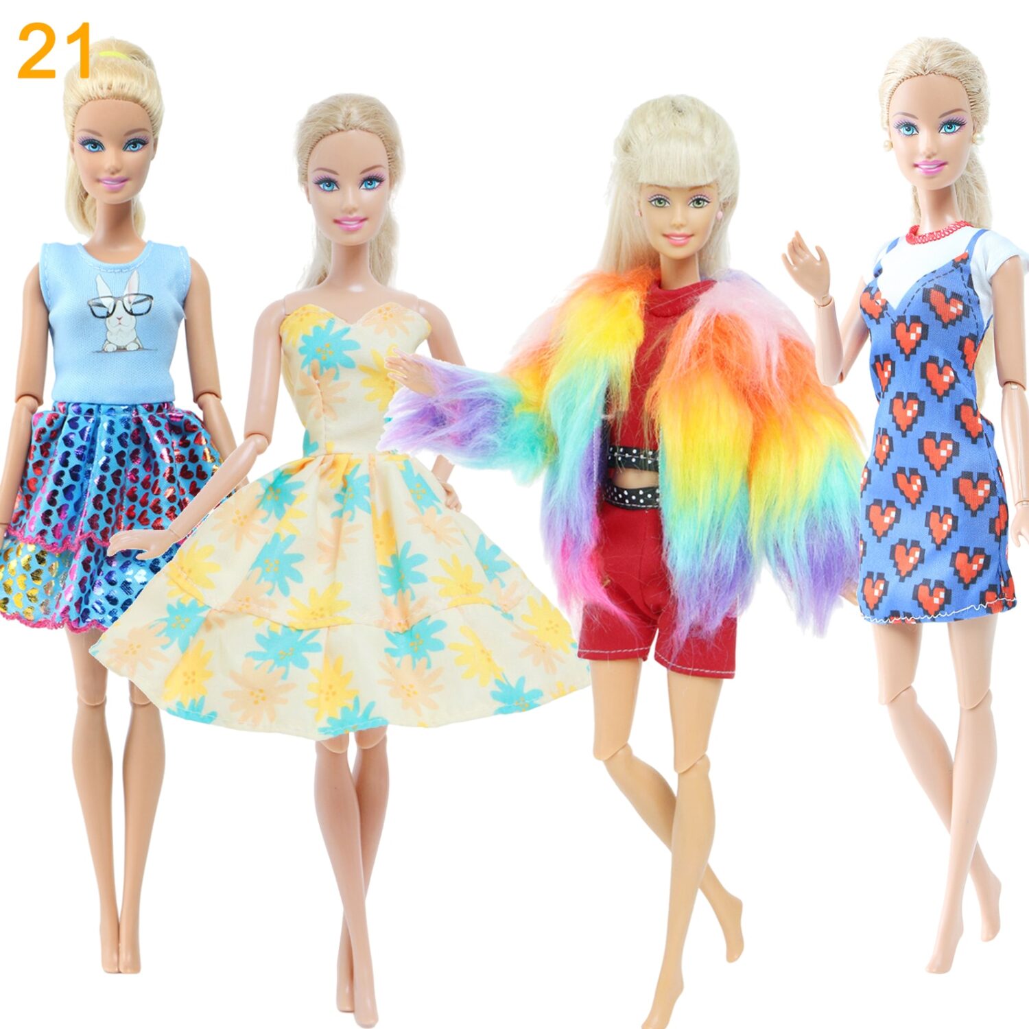 4/5 Set Fashion Daily Casual Sports Outfits Vest Shirt Skirt Pants Dress Clothes for Barbie Doll Dollhouse Accessories - Image 2