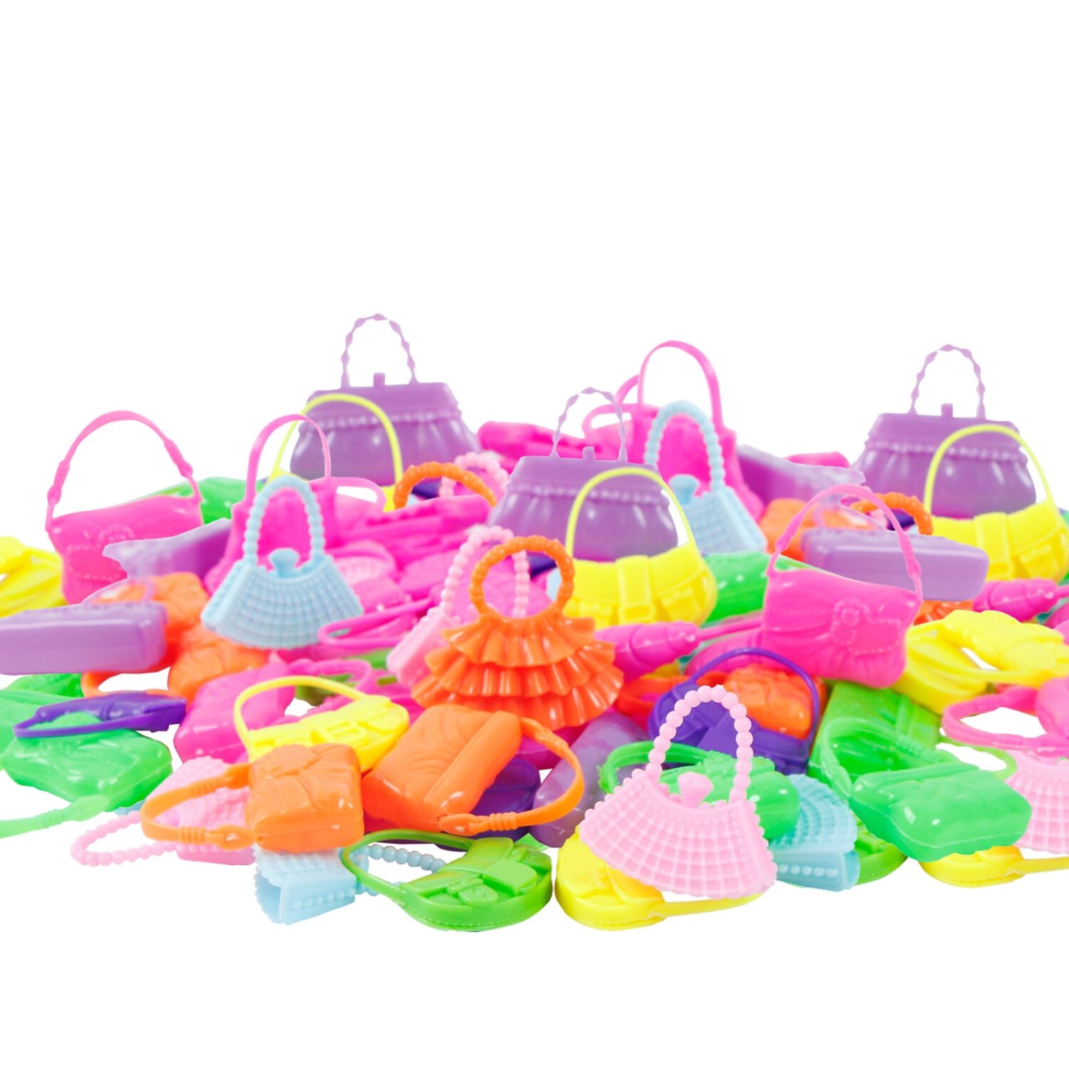 Doll Accessories for Barbie Doll Clothes Mixed Mini Dress Handbags Hangers High Heels Shoes Necklaces Glasses Kids Toy - Image 4